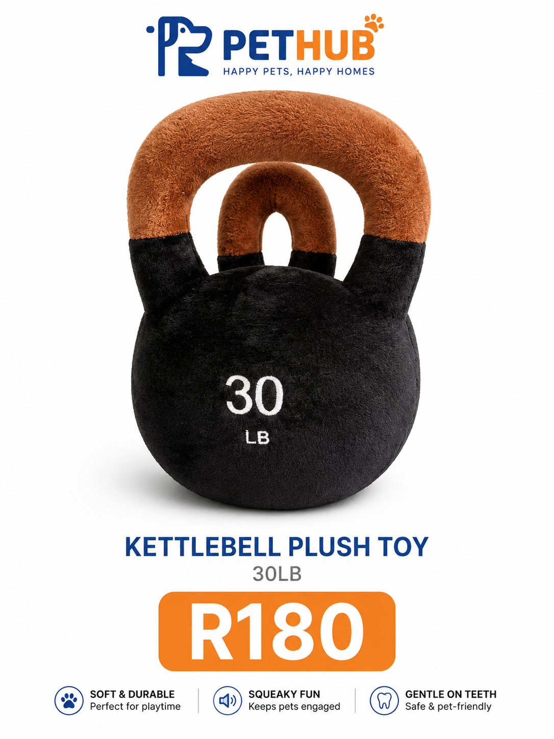 kettlebell plush dog toy 30lb
