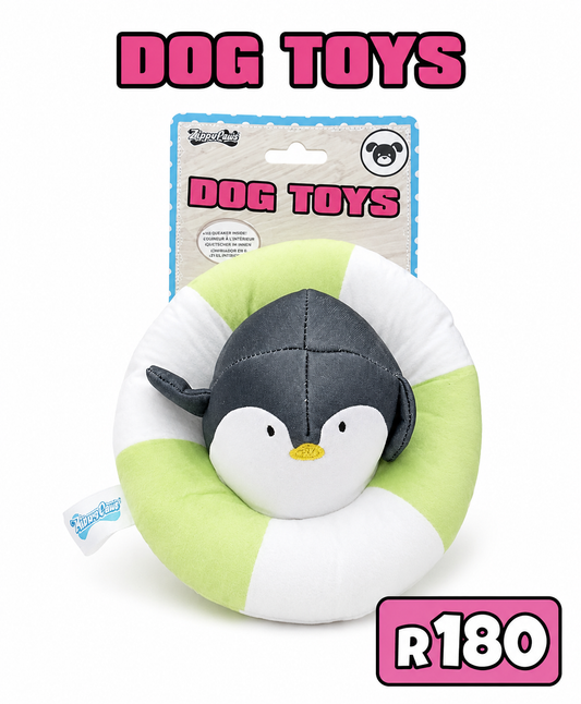 Zippypaw penguin float dog toy